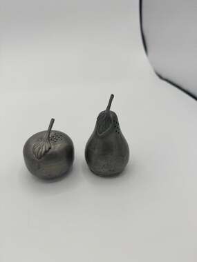 Vintage Web Pewter #1125 Apple and Pear Salt and Pepper Shakers